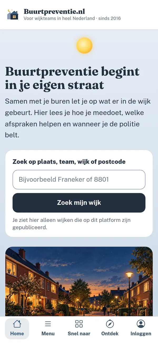 Buurtpreventie.nl op een telefoon
