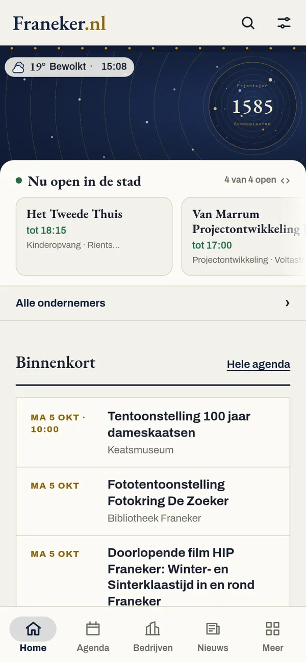 Franeker.nl op een telefoon
