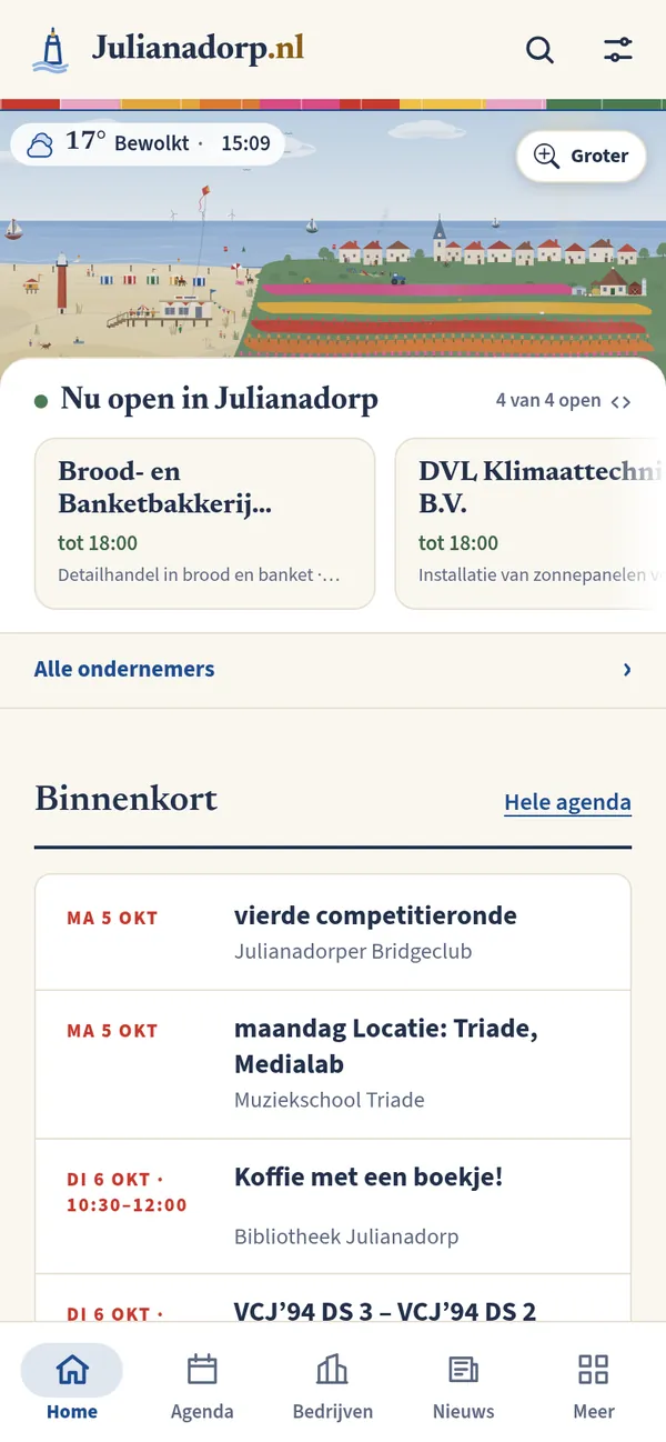 Julianadorp.nl op een telefoon