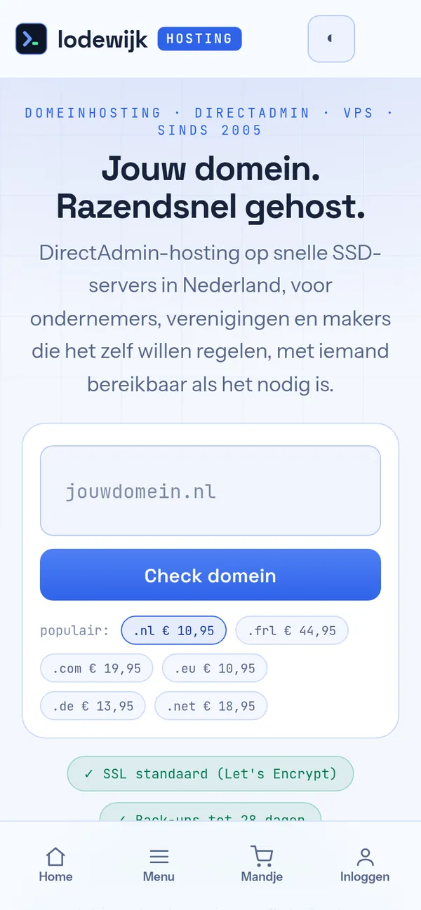 Lodewijk Hosting op een telefoon