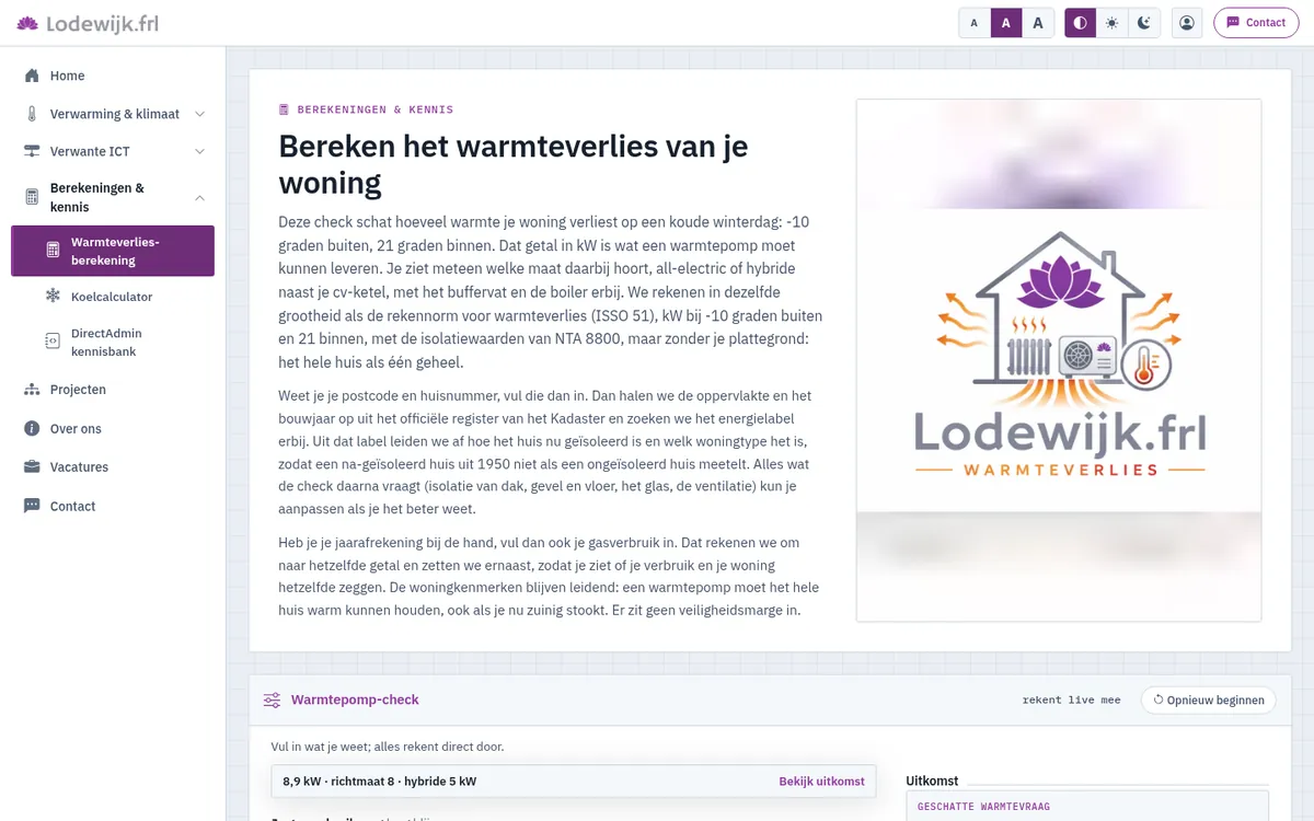 Rekentools op een breed scherm