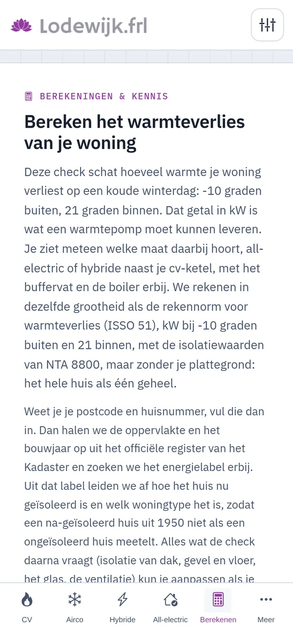 Rekentools op een telefoon